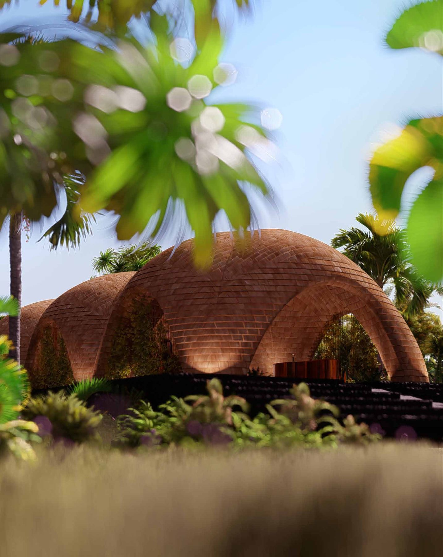 The woven entrance dome, rendering