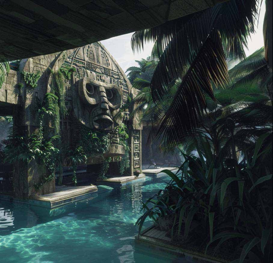 The RAKAN pools in the jungle, rendering